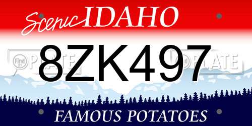 8ZK497 Idaho License Plate