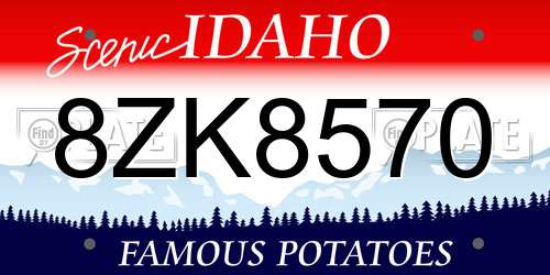 8ZK8570 Idaho License Plate