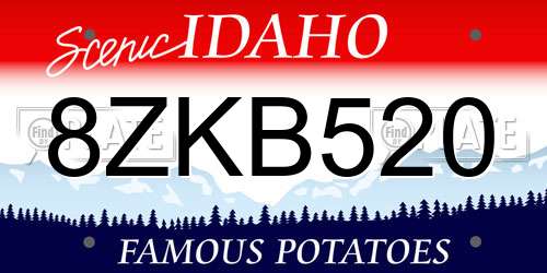 8ZKB520 Idaho License Plate
