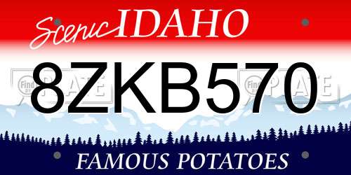 8ZKB570 Idaho License Plate