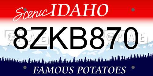 8ZKB870 Idaho License Plate