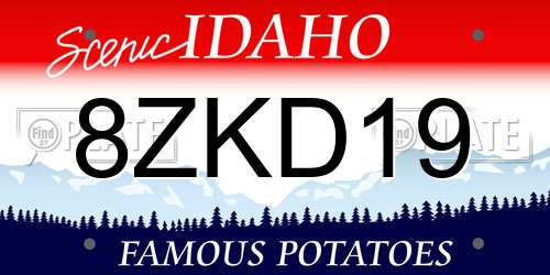 8ZKD19 Idaho License Plate