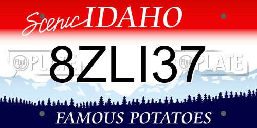 8ZLI37 Idaho License Plate
