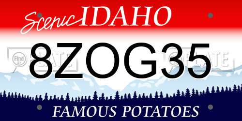 8ZOG35 Idaho License Plate