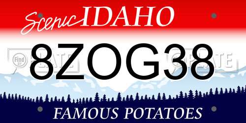 8ZOG38 Idaho License Plate
