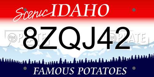 8ZQJ42 Idaho License Plate