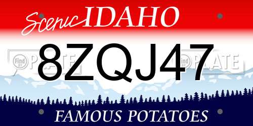 8ZQJ47 Idaho License Plate