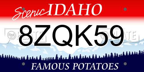 8ZQK59 Idaho License Plate