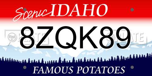 8ZQK89 Idaho License Plate