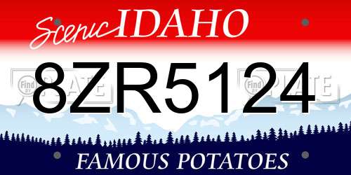 8ZR5124 Idaho License Plate