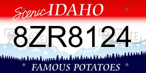 8ZR8124 Idaho License Plate