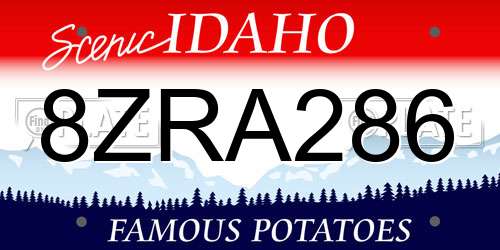 8ZRA286 Idaho License Plate