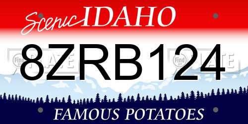 8ZRB124 Idaho License Plate