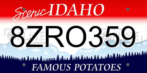 8ZRO359 Idaho License Plate