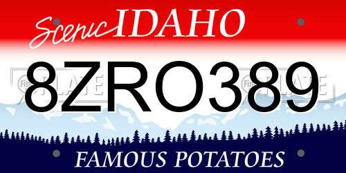 8ZRO389 Idaho License Plate