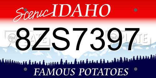 8ZS7397 Idaho License Plate