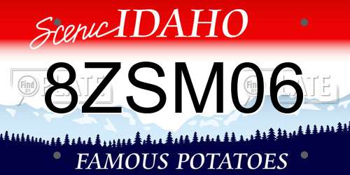 8ZSM06 Idaho License Plate