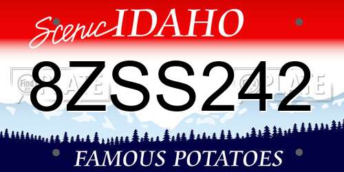 8ZSS242 Idaho License Plate