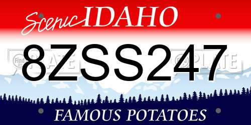 8ZSS247 Idaho License Plate