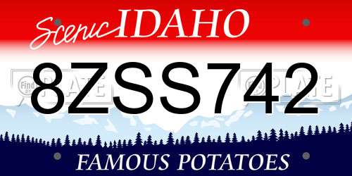 8ZSS742 Idaho License Plate