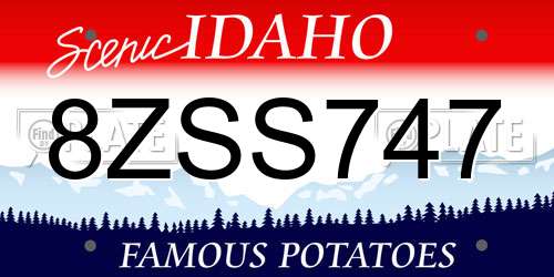8ZSS747 Idaho License Plate