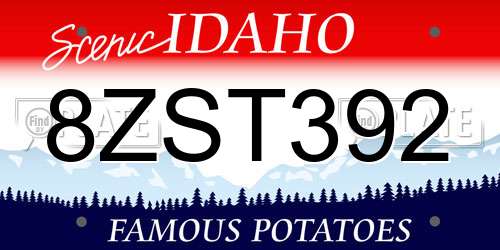 8ZST392 Idaho License Plate