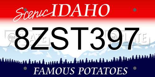 8ZST397 Idaho License Plate