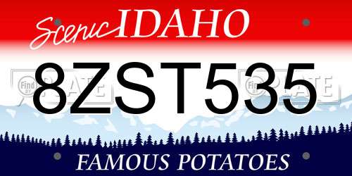8ZST535 Idaho License Plate