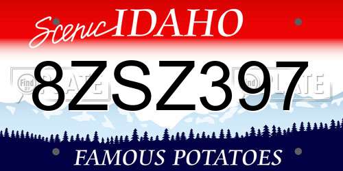 8ZSZ397 Idaho License Plate