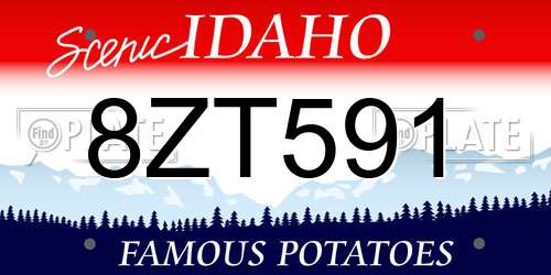 8ZT591 Idaho License Plate