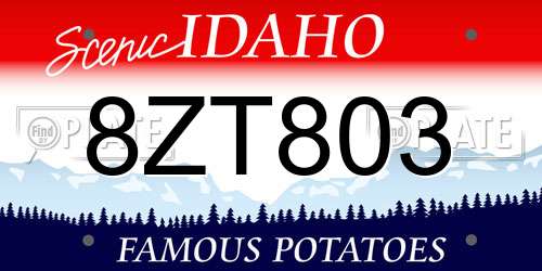 8ZT803 Idaho License Plate