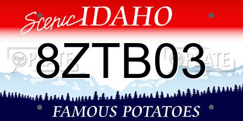 8ZTB03 Idaho License Plate