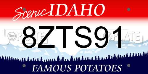 8ZTS91 Idaho License Plate