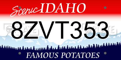 8ZVT353 Idaho License Plate