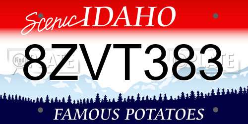 8ZVT383 Idaho License Plate