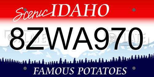 8ZWA970 Idaho License Plate