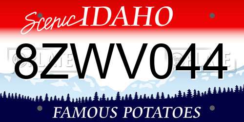 8ZWV044 Idaho License Plate