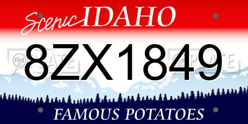 8ZX1849 Idaho License Plate