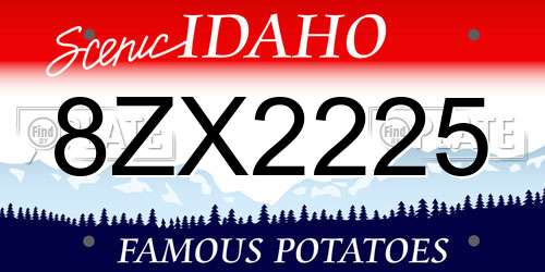 8ZX2225 Idaho License Plate