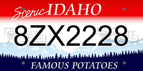 8ZX2228 Idaho License Plate