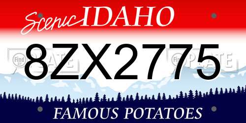 8ZX2775 Idaho License Plate