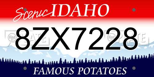 8ZX7228 Idaho License Plate