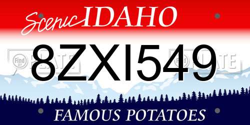 8ZXI549 Idaho License Plate