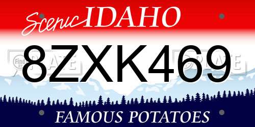 8ZXK469 Idaho License Plate