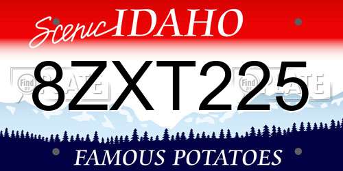 8ZXT225 Idaho License Plate