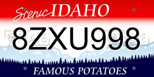 8ZXU998 Idaho License Plate