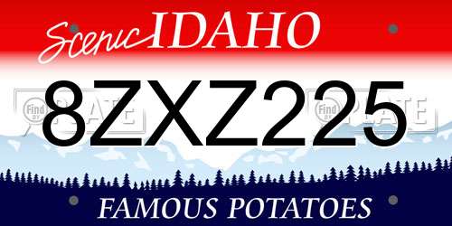 8ZXZ225 Idaho License Plate