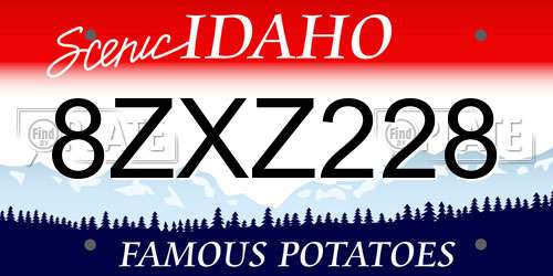 8ZXZ228 Idaho License Plate