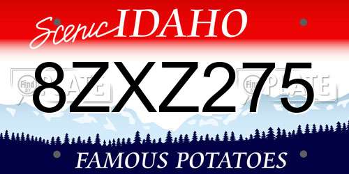 8ZXZ275 Idaho License Plate