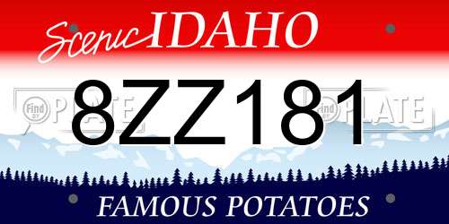 8ZZ181 Idaho License Plate